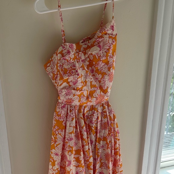 J.Crew MIDI Dress in Orange Floral - Picture 3 of 4